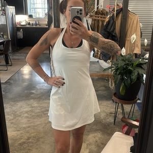 NWOT Halara halter tennis dress w built in shorts size L